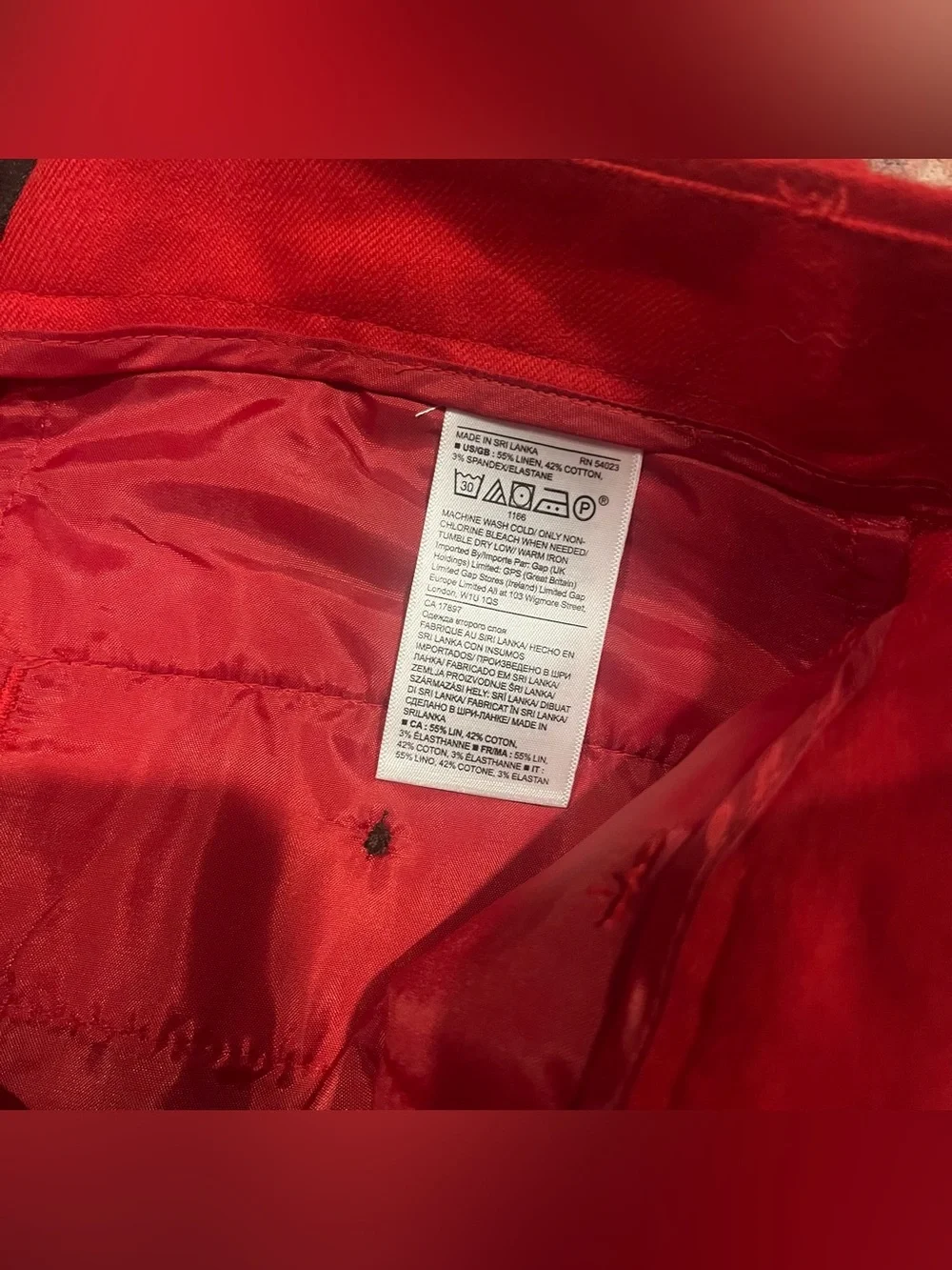 Banana republic Avery Pant Linen red size 4